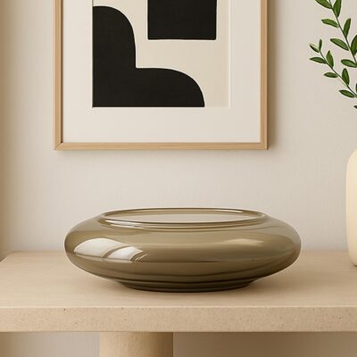 Alternative view of Polene Glass Bowl Large Smoky Brown