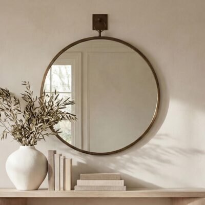 Alternative view of Cameo Mirror Aged Brass