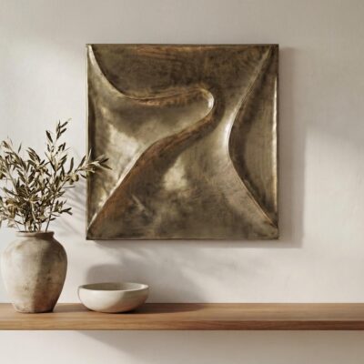 Alternative view of Bode Wall Sculpture Aged Brass
