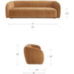 Faye Sofa Tan Faux Mohair - Image 9