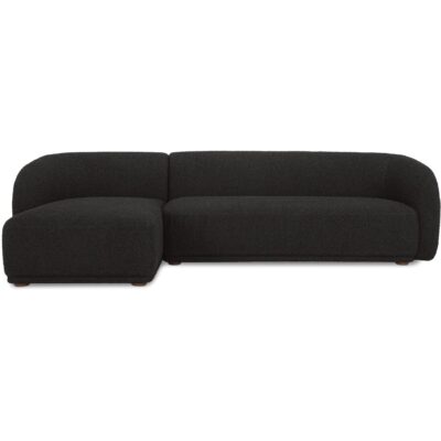 Faye Left Sectional Black Boucle
