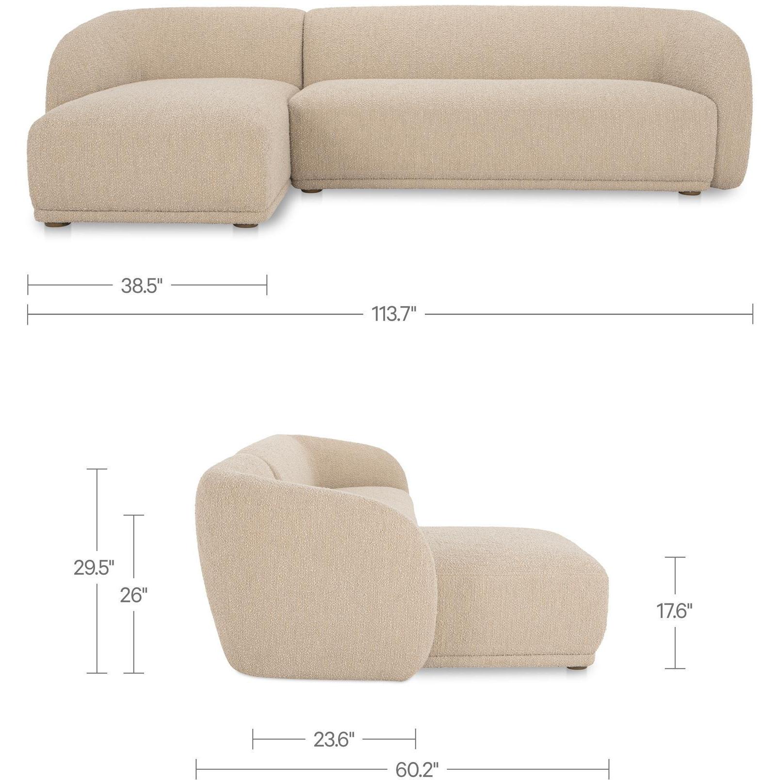 Faye Left Sectional Beige Boucle - Image 5