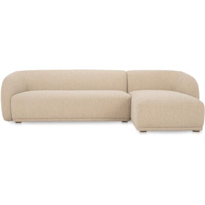Faye Right Sectional Beige Boucle