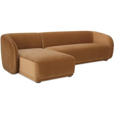 Alternative view of Faye Left Sectional Tan Faux Mohair