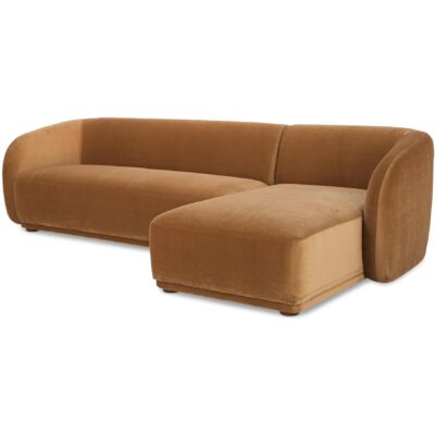 Alternative view of Faye Right Sectional Tan Faux Mohair