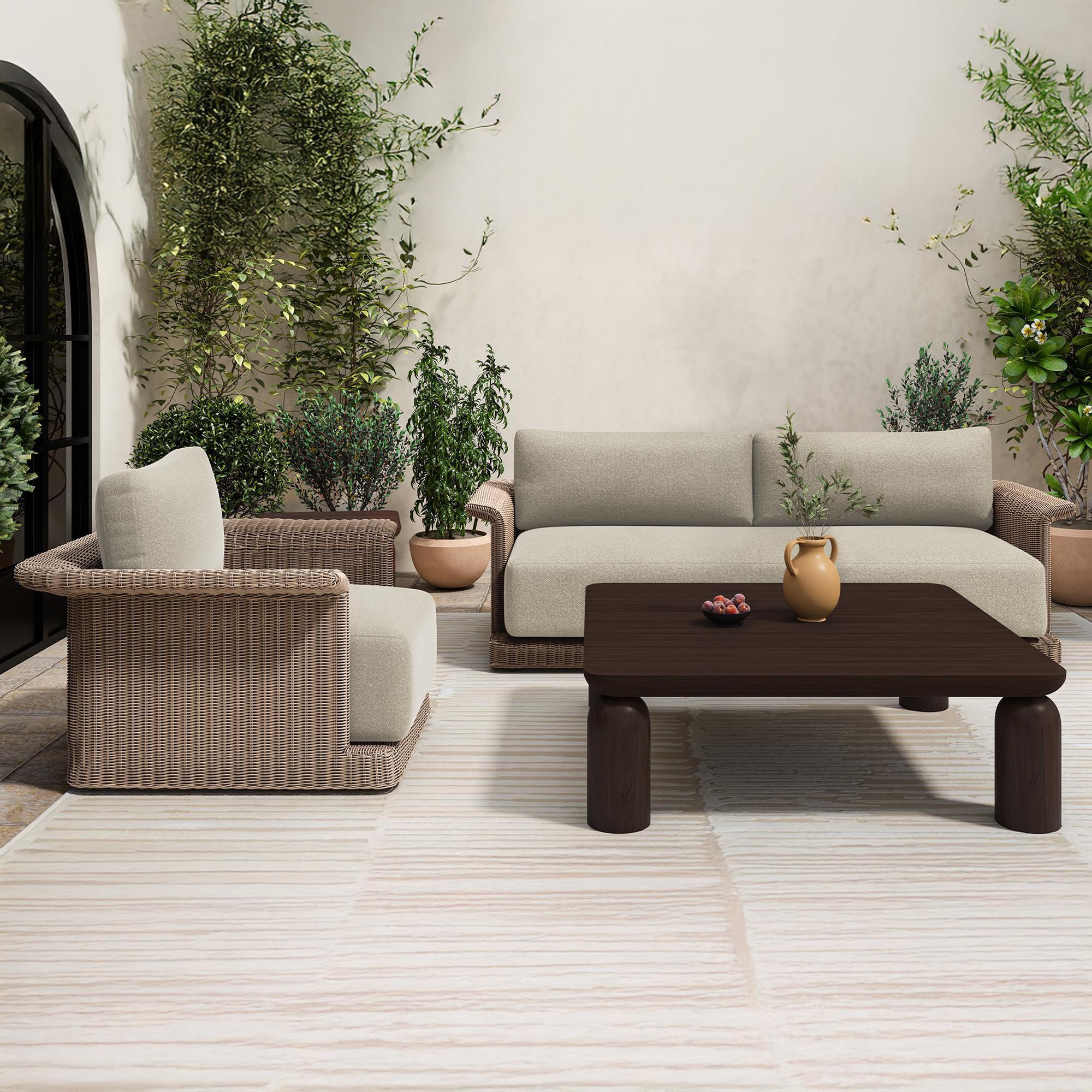 Meredith Outdoor Accent Chair Beige - Image 3
