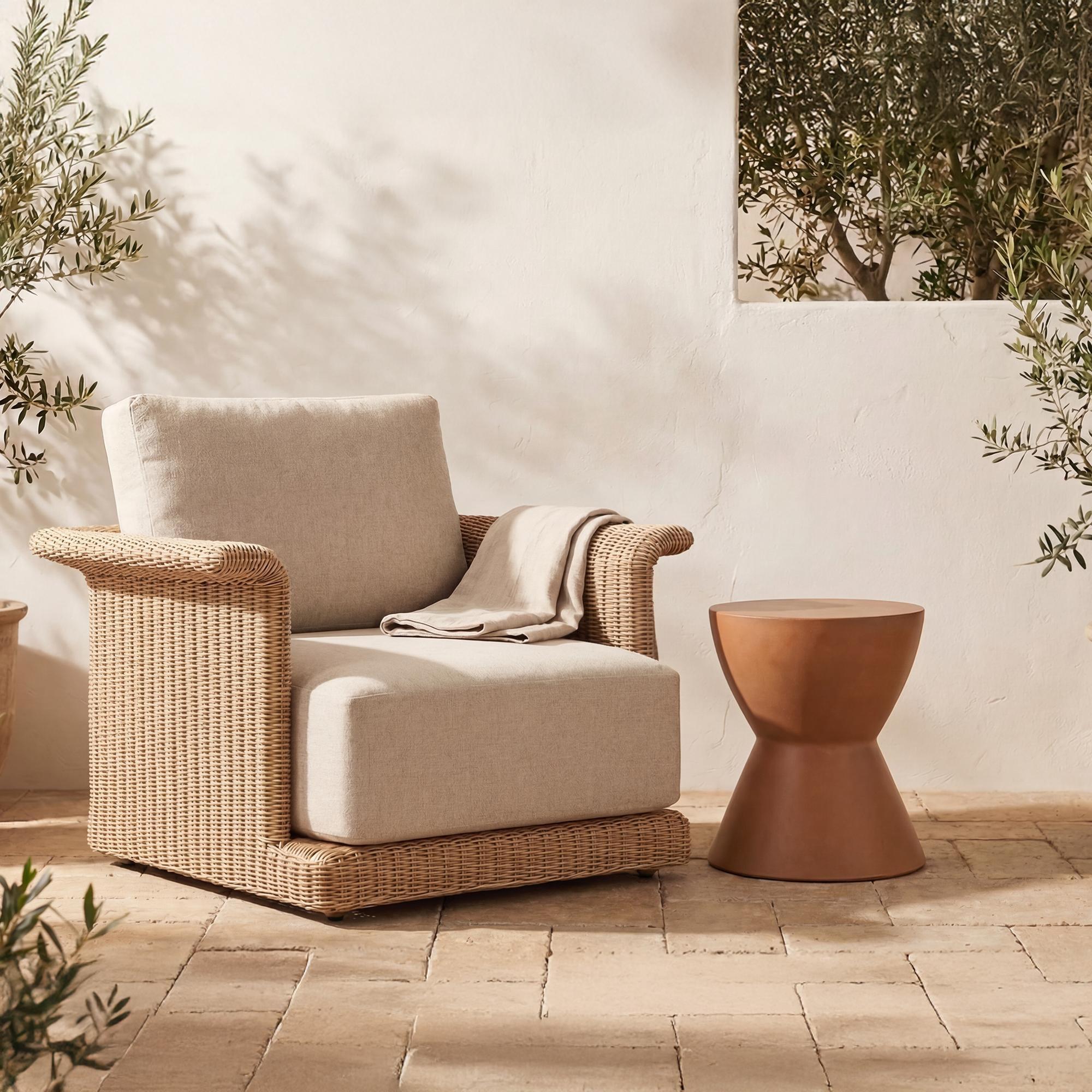 Meredith Outdoor Accent Chair Beige - Image 2