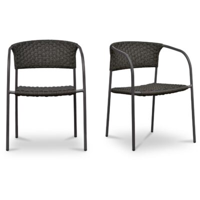 Zola Outdoor Dining Chair Dark Brown-Set of Two