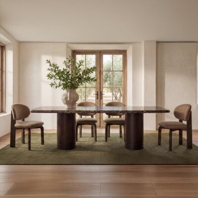 Alternative view of Daphne Dining Table Large Dark Emperador Marble