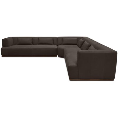 Alternative view of Clove L-Shaped Sectional Deep Brown