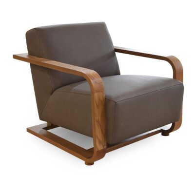 Alternative view of Eckersley Lounge Chair Cool Brown Leather