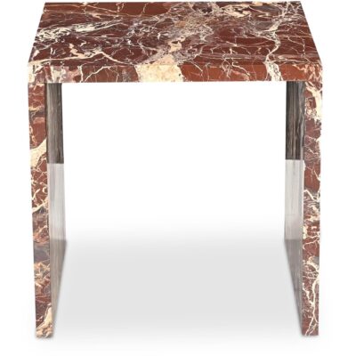 Rosa Accent Table Rosso Levanto Marble