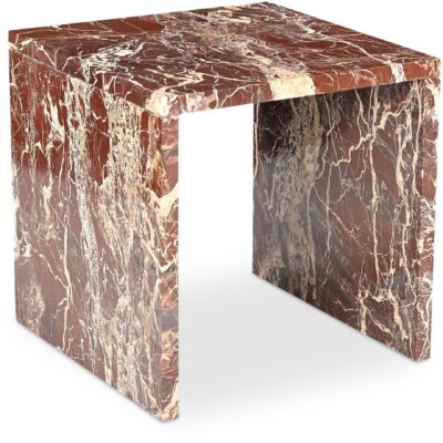 Alternative view of Rosa Accent Table Rosso Levanto Marble