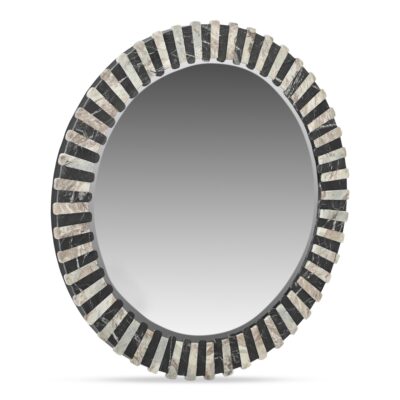 Alternative view of Isolde Mirror Black and Beige Marble
