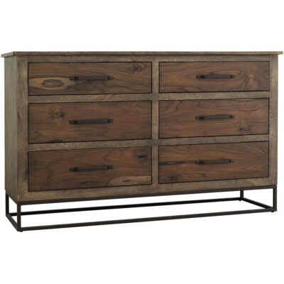 Natural Teca 6 Drawer Dresser