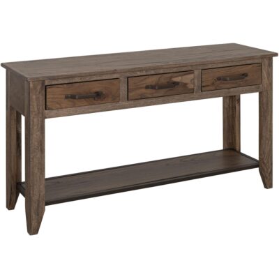 Natural Teca 3 Drawer 1 Shelf Sofa Table