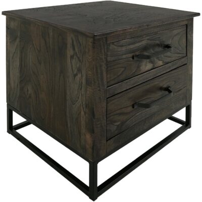 Teak 2 Drawer Nightstand