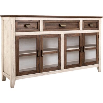 Sahara 3 Drawer 4 Glass Door Console