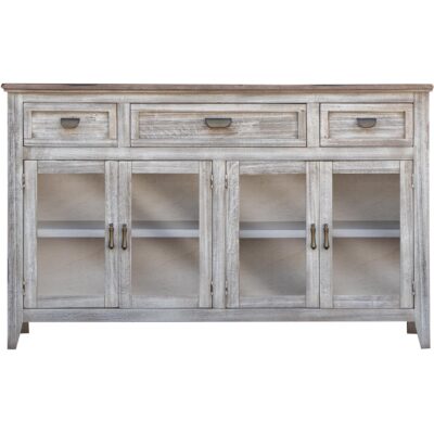 Sahara 3 Drawer 4 Glass Door Console