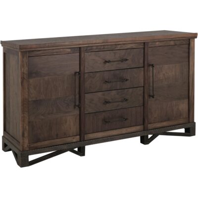 Walnut 4 Drawer & 2 Door Console