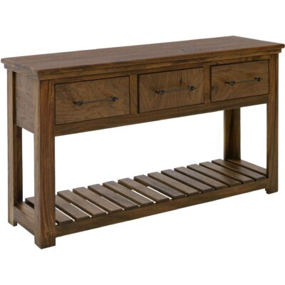 Walnut 3 Drawer Sofa Table