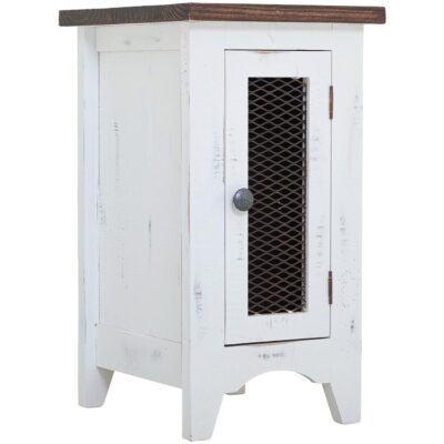 Pueblo 1 Metal Mesh Door Chairside Table