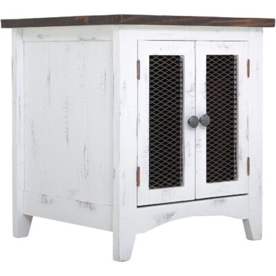 Pueblo 2 Metal Mesh Doors End Table