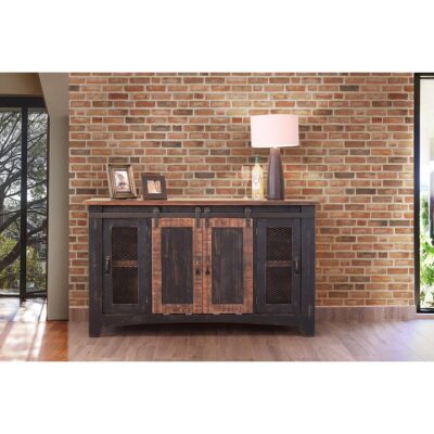Alternative view of Pueblo 2 Sliding Doors 2 Mesh Doors 60" TV Stand