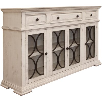 Bonanza 4 Glass Doors 3 Drawers Console