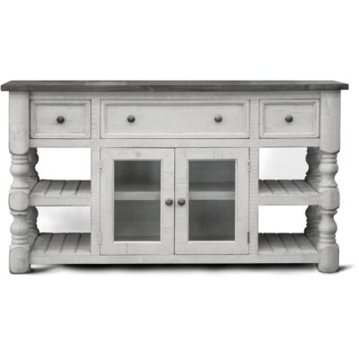 Stone 3 Drawer 2 Glass Door 60" TV Stand