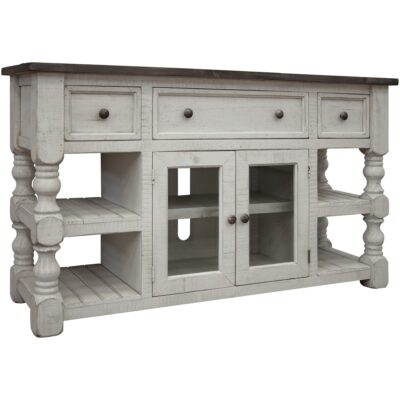 Stone 3 Drawer 2 Glass Door 60" TV Stand