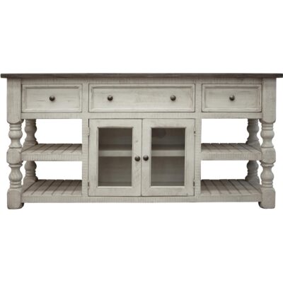 Stone 3 Drawer 2 Glass Doors 70" TV Stand