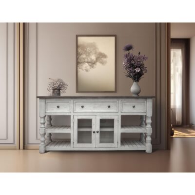 Alternative view of Stone 3 Drawer 2 Glass Doors 70" TV Stand