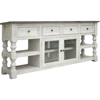 Alternative view of Stone 4 Drawer 2 Glass Doors 80" TV Stand