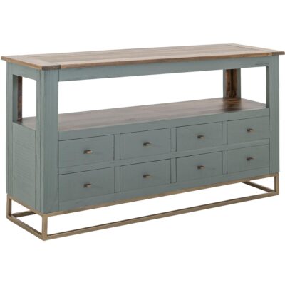 Timber 8 Drawer 1 Shelf Sofa Table