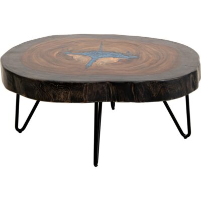 Parota Epoxy Live Edge Cocktail Table