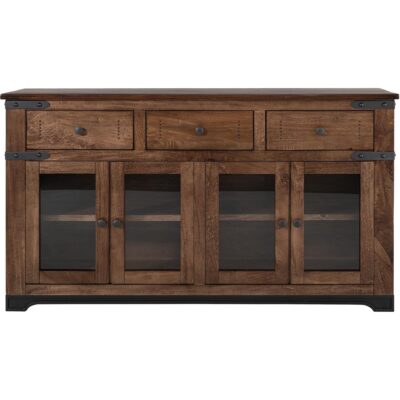 Parota 3 Drawer 4 Glass Doors 70" Console