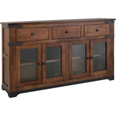 Alternative view of Parota 3 Drawer 4 Glass Doors 70" Console