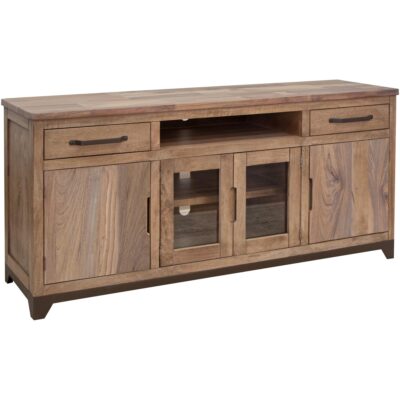 Alternative view of Natural Parota 2 Drawer 2 Door 2 Glass Door 70" TV Stand