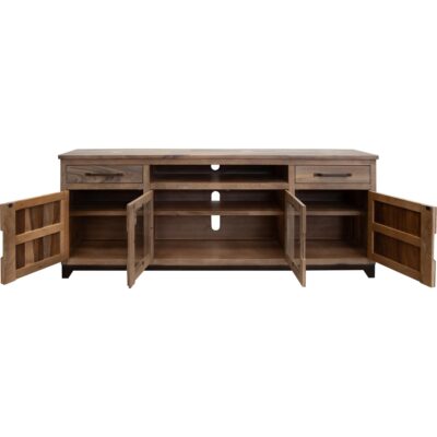 Alternative view of Natural Parota 2 Drawer 2 Door 2 Glass Door 80" TV Stand