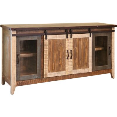 Antique 2 Glass Doors 2 Sliding Doors 70" TV Stand