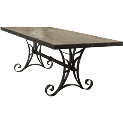 Antique Iron Base Dining Table