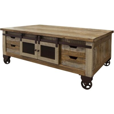 Alternative view of Antique 8 Drawer 4 Doors Cocktail Table