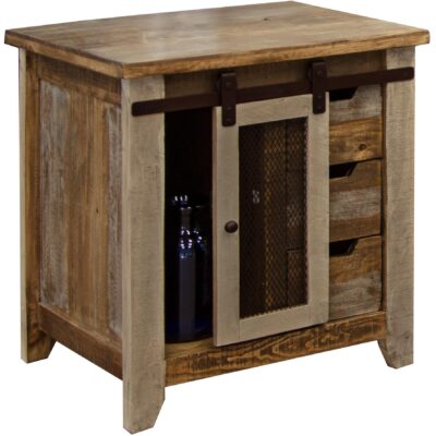 Antique 3 Drawer 1 Door End Table