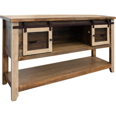 Antique 4 Drawer 2 Doors Sofa Table