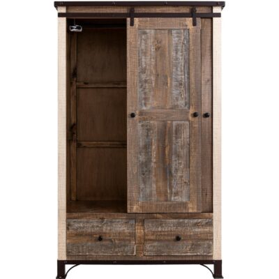 Alternative view of Antique 2 Drawer 1 Sliding Door 1 Mirror Door Armoire