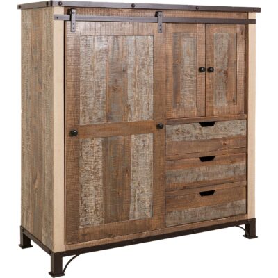 Antique 3 Drawer 1 Sliding Door 2 Door Gentleman's Chest