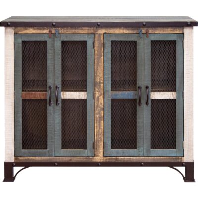 Alternative view of Antique 4 Iron Mesh Door 48" Console