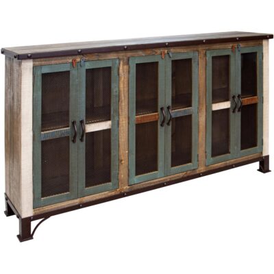 Antique 6 Iron Mesh Door 71" Console