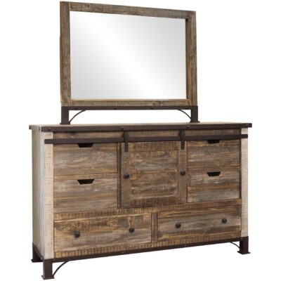 Alternative view of Antique 6 Drawer 1 Sliding Door Dresser